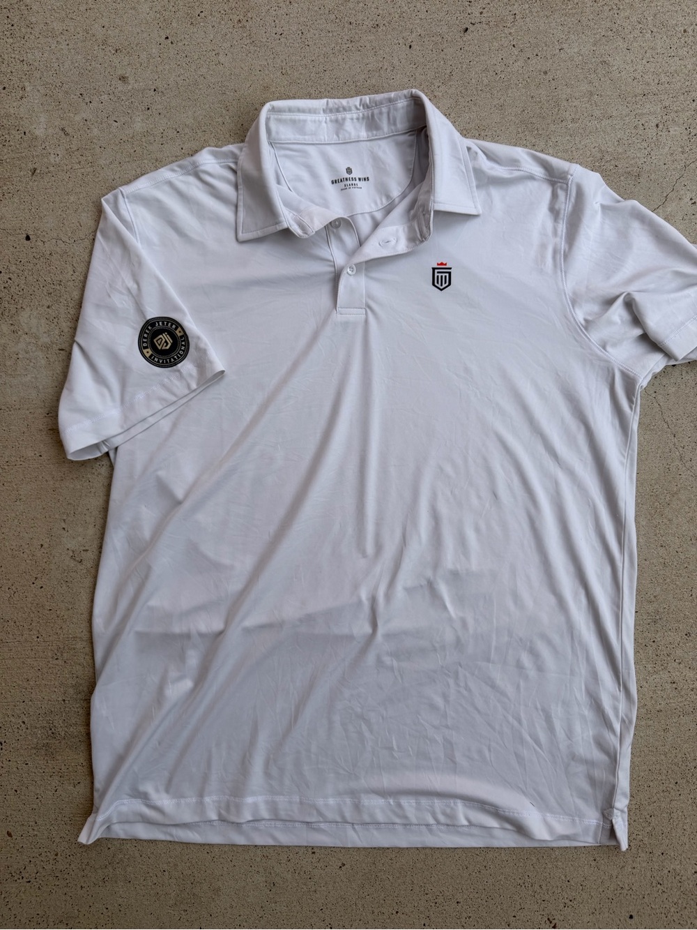 Greatness Wins Polo Shirt XL White Derek Jeter Invitational Golf Stretch
